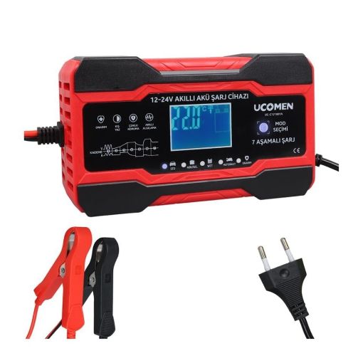UCOMEN 12V 10A-24V 5A 25058 AKÜ ŞARJ KIRMIZI resmi